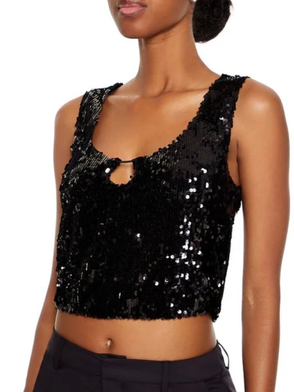 NWT Forever 21 SEQUIN TAN TOP sz Small